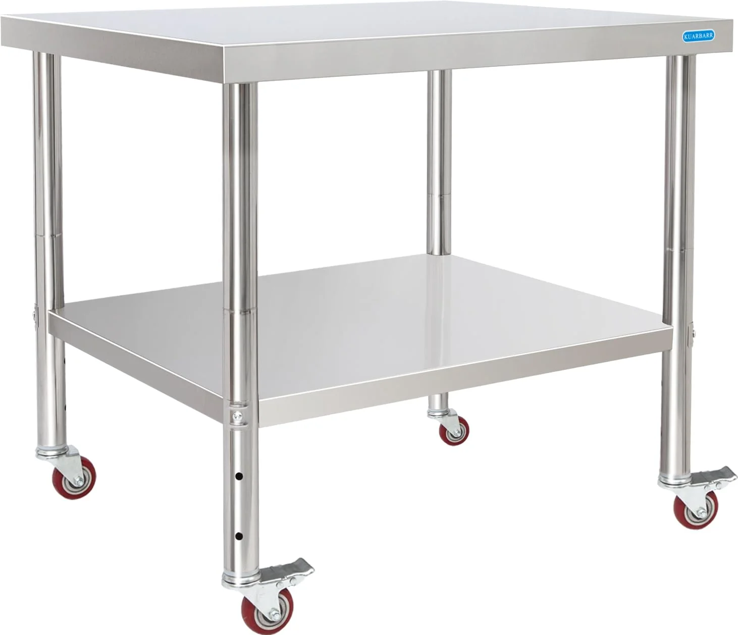 Outstanding Stainless Steel Table for Prep Work with 4 Caster Wheels with Undershelf 30 x 36 NSF Metal Commercial Kitchen Adjustable Under Shelf Worktable for Restaurant Home Outdoor Original