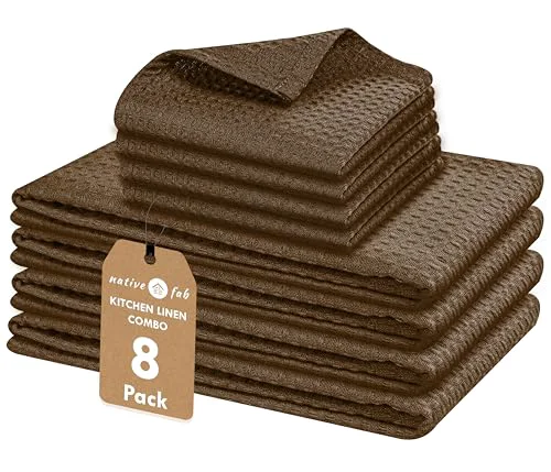 Exclusive Cotton Dish Towel Dishcloths 8 Piece Set 8 Count Artisan