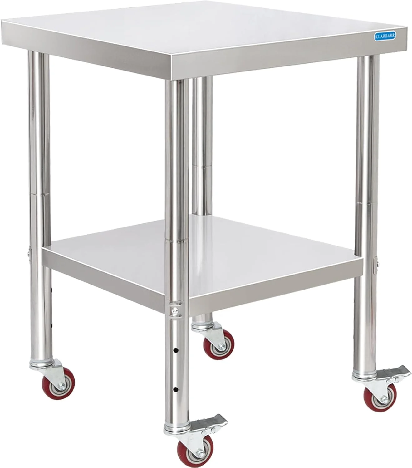 Healthy Stainless Steel Table for Prep Work with Undershelf 24 x 24 Inches NSF Metal Commercial Kitchen Prep Table with Adjustable Under Shelf Worktable for Restaurant Home Outdoor Lightweight