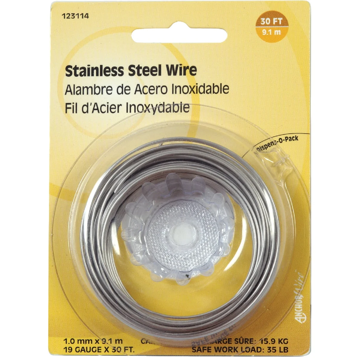 Professional HILLMAN Anchor Wire 30 Ft. 19 Ga. Stainless Steel General Purpose Wire Versatile