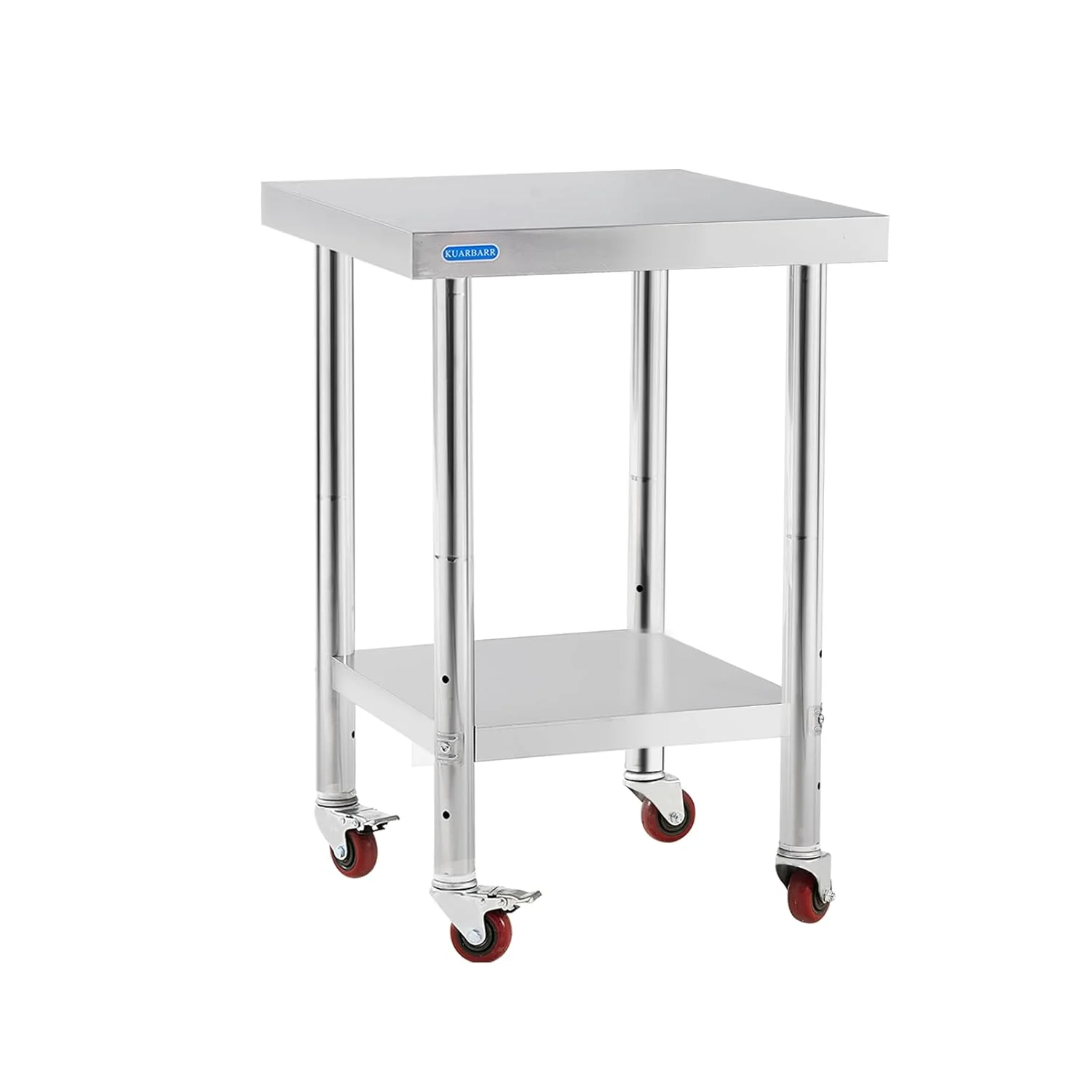 Reusable Stainless Steel Table for Prep Work with 4 Caster Wheels with Undershelf 18 x 24 NSF Metal Commercial Kitchen Prep Table with Adjustable Under Shelf Worktable for Restaurant Home Outdoor Fine Crafted