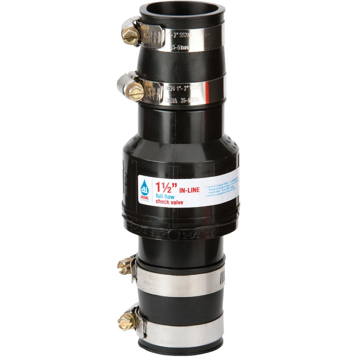 Organic Drainage Industries 1-1 2 In. ABS Thermoplastic In-Line Sump Pump Check Valve High-Grade