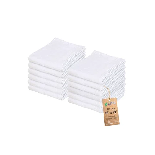 Expertly Made Dish Cloths Cotton 12 Count Clean