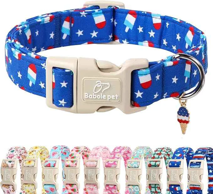 Trusted 4th of July Dog Collar Summer Popsicle Patriotic Dog Collars Powerful