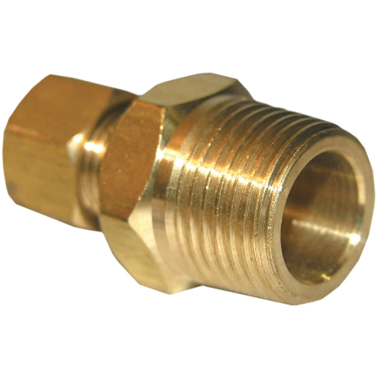 Genuine Lasco 1 4 In. C x 3 8 In. MPT Brass Compression Adapter Healthy