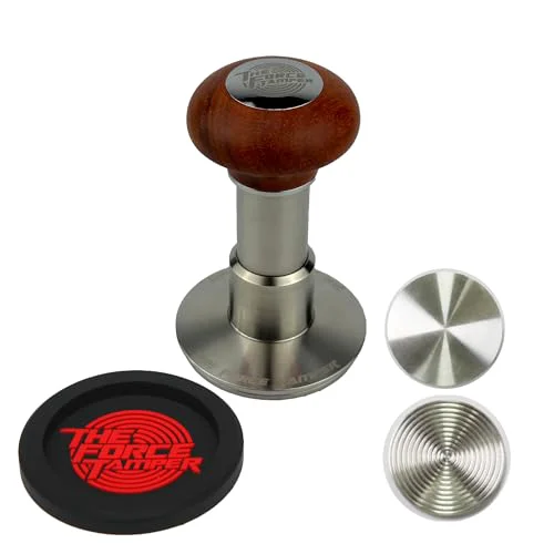 Elite 53.50mm Extend Set Reddish Brown Wooden Jellyfish Handle Coffee Tamper Fast