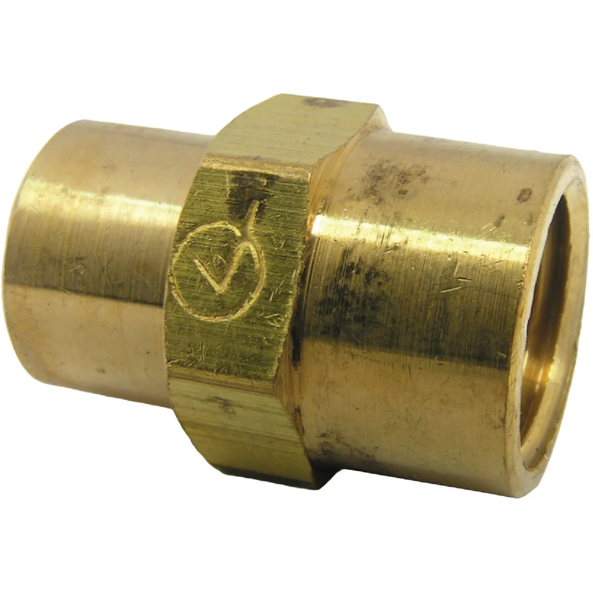 Elegant Lasco 1 4 In. FPT x 1 8 In. FPT Yellow Brass Reducing Coupling Optimized