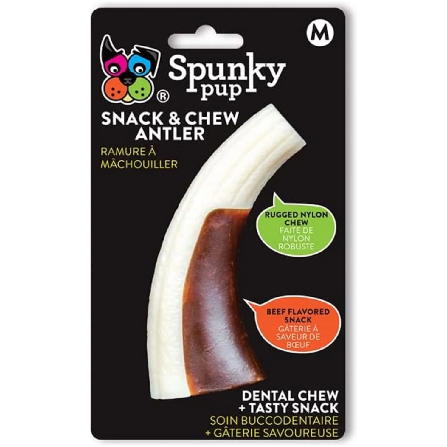Sustainable Spunky Pup Snack Chew Antler Dog Chew Toy — Medium User-Friendly