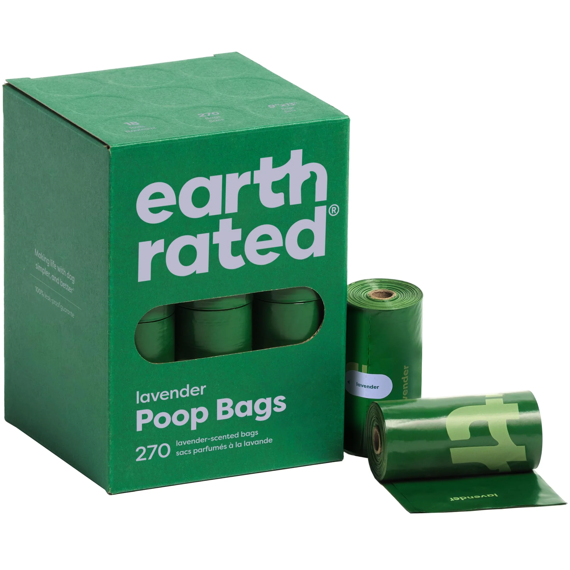 Safe Earth Rated Poop Bags for Dogs – Leak-Proof Extra Thick Lavender Scented 270 Bag Refills Natural