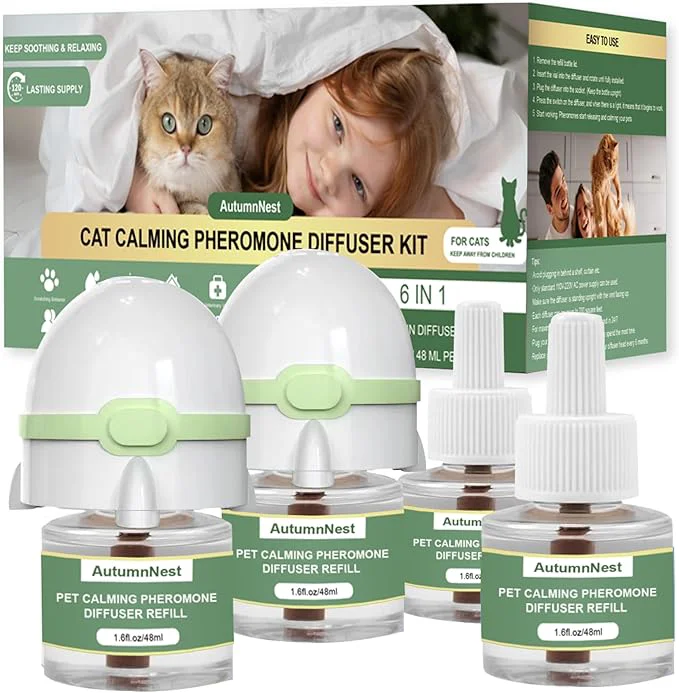 Reliable 6-in-1 Cat Calming Pheromone Diffuser Kit Cat Calming Diffuser for Anxiety Relief Aggression Scratching Urine Marking Fighting Meowing Hiding Safe for All Cats 120 Days SupportAbout This Relaxed