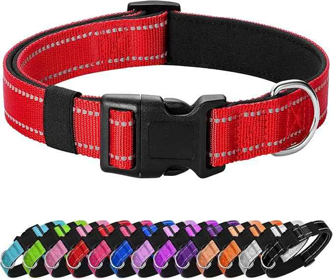 Secure Reflective Dog Collar Padded Classic