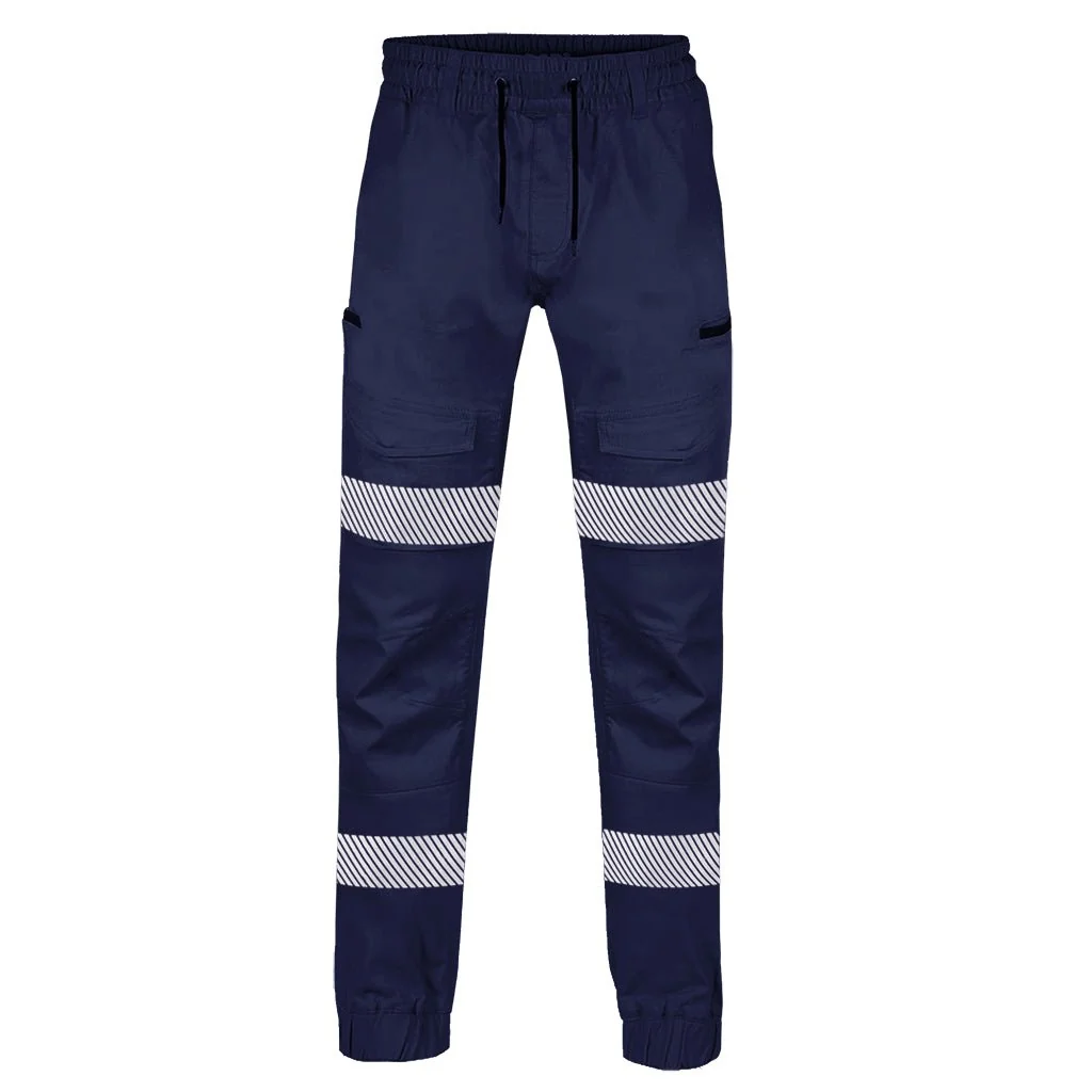 Soft BAD SAVIOUR™ CUFFED ELASTIC WAIST WORK PANTS WITH 3M TAPE Recyclable