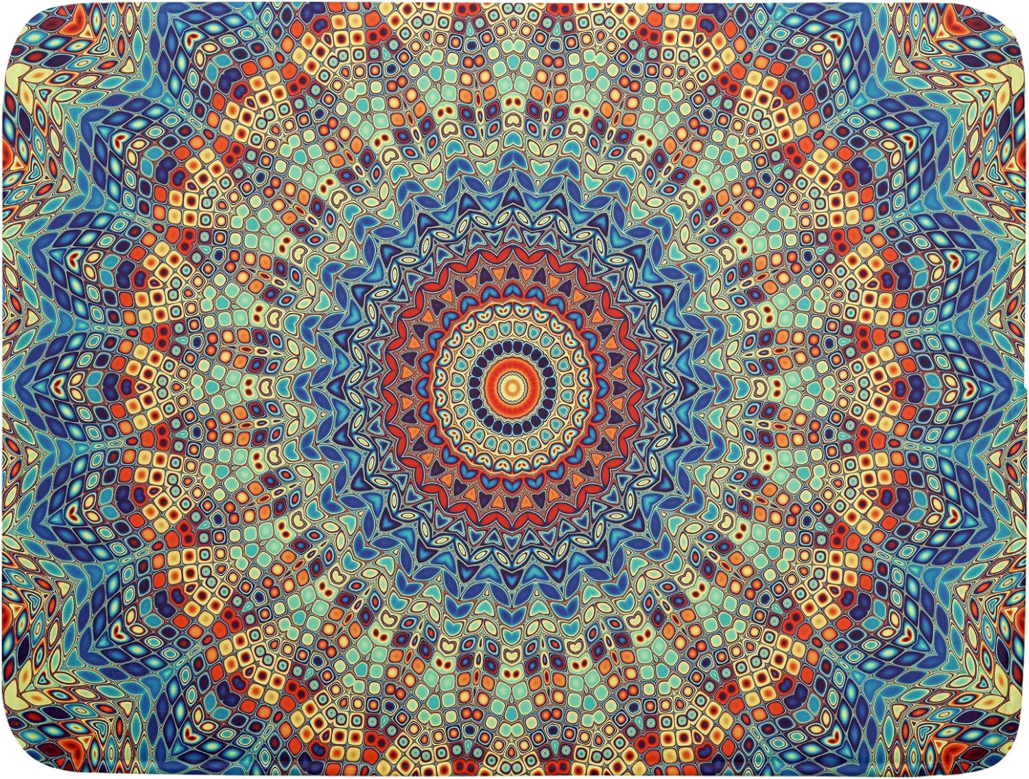 Reliable Bohemian Mandala Dish Drying Mat for Kitchen Counter Boho Ethnic Drying Mat 18 x 24 Inch with High Absorbent Reversible Microfiber Dish Drying Pad Dish Rack Pad Drainer Mat for Coffee Bar Long-Lasting