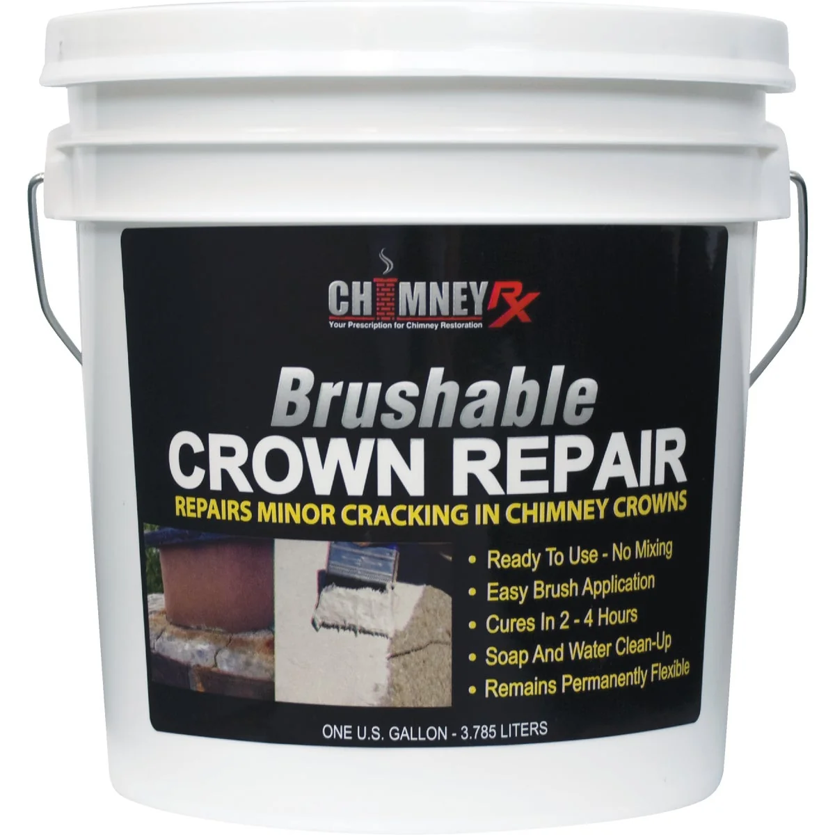 Breathable Chimney RX 1 Gal. Brushable Crown Repair Elastomeric Sealant Light Gray First-Class