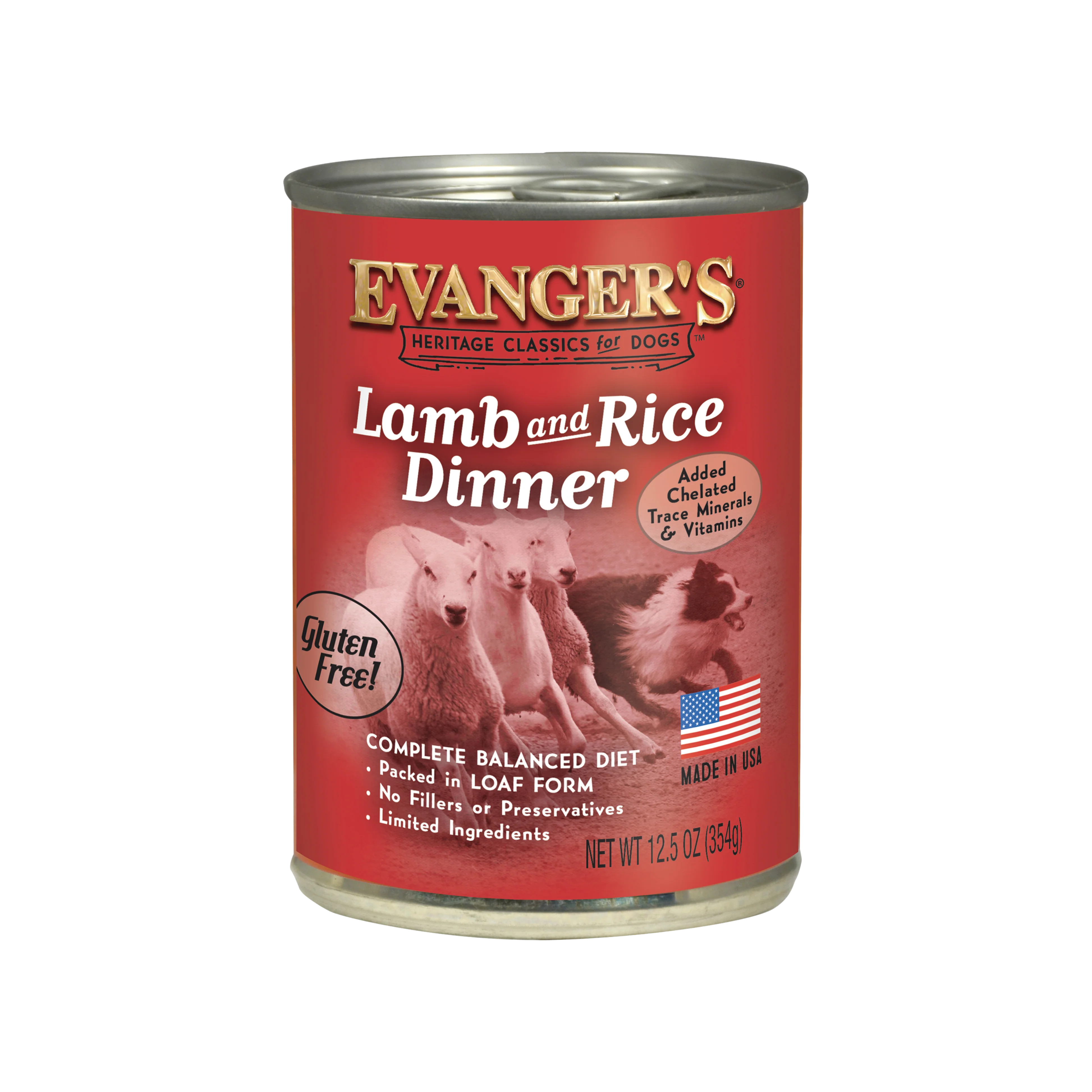 Evanger’s Heritage Classic Lamb Rice Dinner Wet Dog Food 12.5oz Enhanced