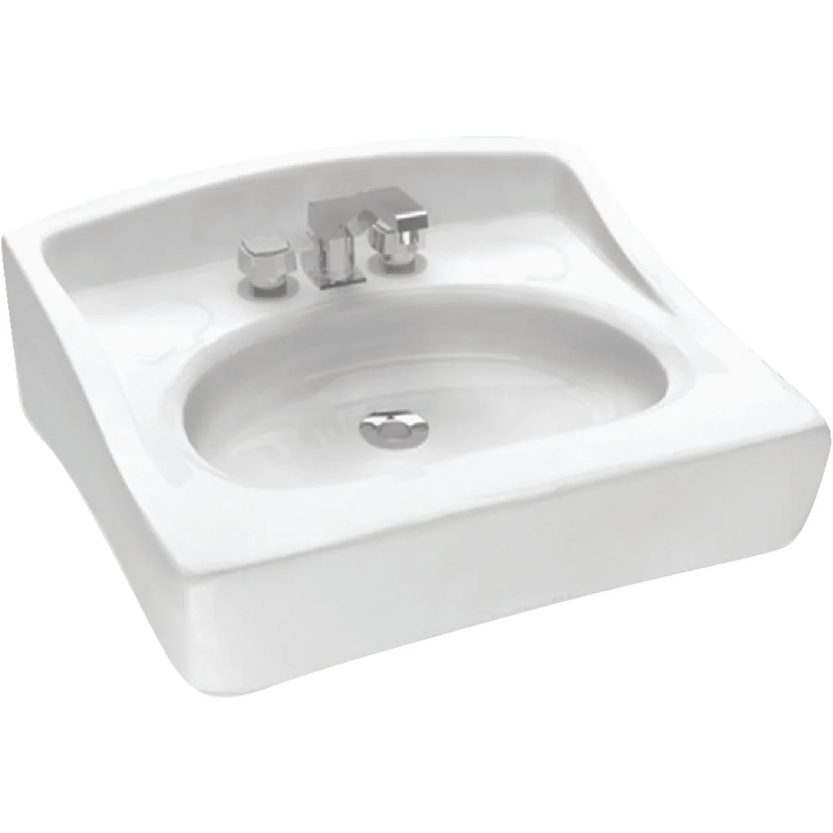 Functional Cato Caribe Rectangle Wall Hung Bathroom Sink White Trusted