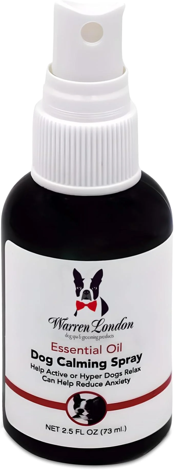 Expertly Made Warren London Calming Aromatherapy Spray for Dogs – 2.5 oz Essential-Oil Blend Lavender Vetiver Clary Sage Sweet Orange Fast-Acting Anxiety Relief for Fireworks Storms Grooming Made in USAAbout This Casual