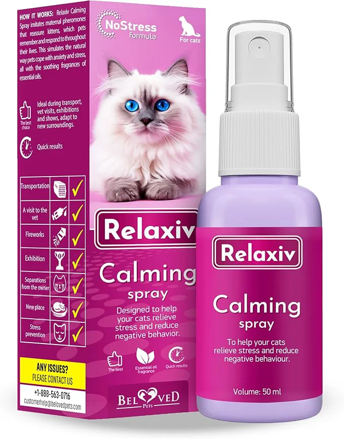 Fine Crafted Calming Pheromone Spray Scratch Repellent for Cats – Reduces Scratching Furniture Pee – During Travel Fireworks Thunder Vet Zone – Helps with Stress Fighting Hiding 1 pack 1.7 oz About ThisOverview Long-Lasting