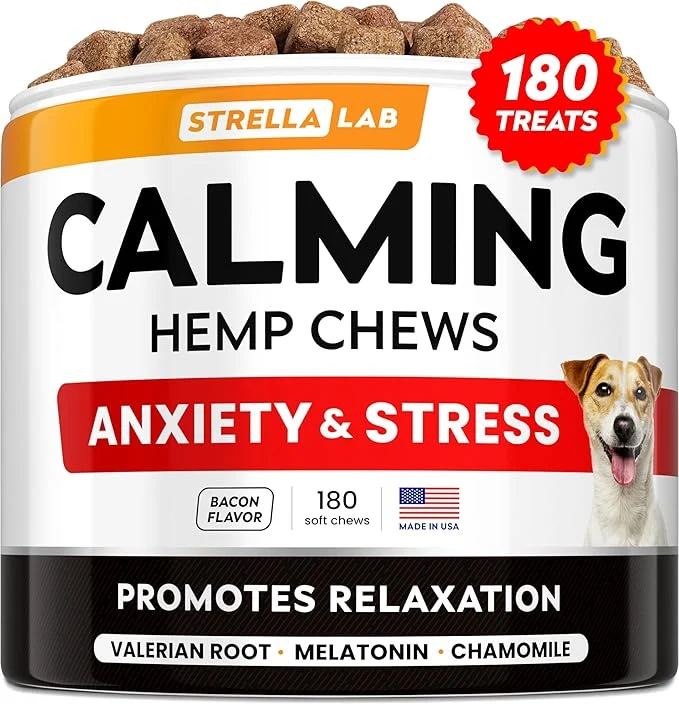 Casual STRELLALAB Hemp Calming Chews for Dogs – Melatonin Dog Treats – Anxiety Relief – Calming Chews – Sleep Stress Aid for Separation – 180 TreatsAbout This Innovative