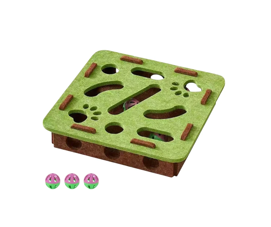High-Grade Interactive Cat Toy Puzzle Toys for Indoor Cats Felt Maze Box Kittern Modern