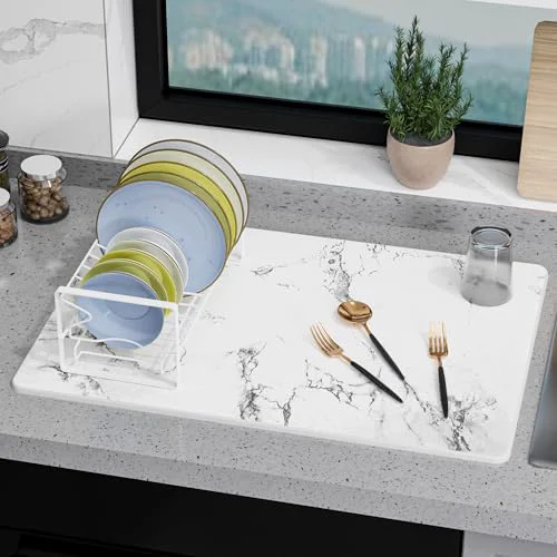 Consistent Large Stone Drying Mat for Kitchen Counter Durable