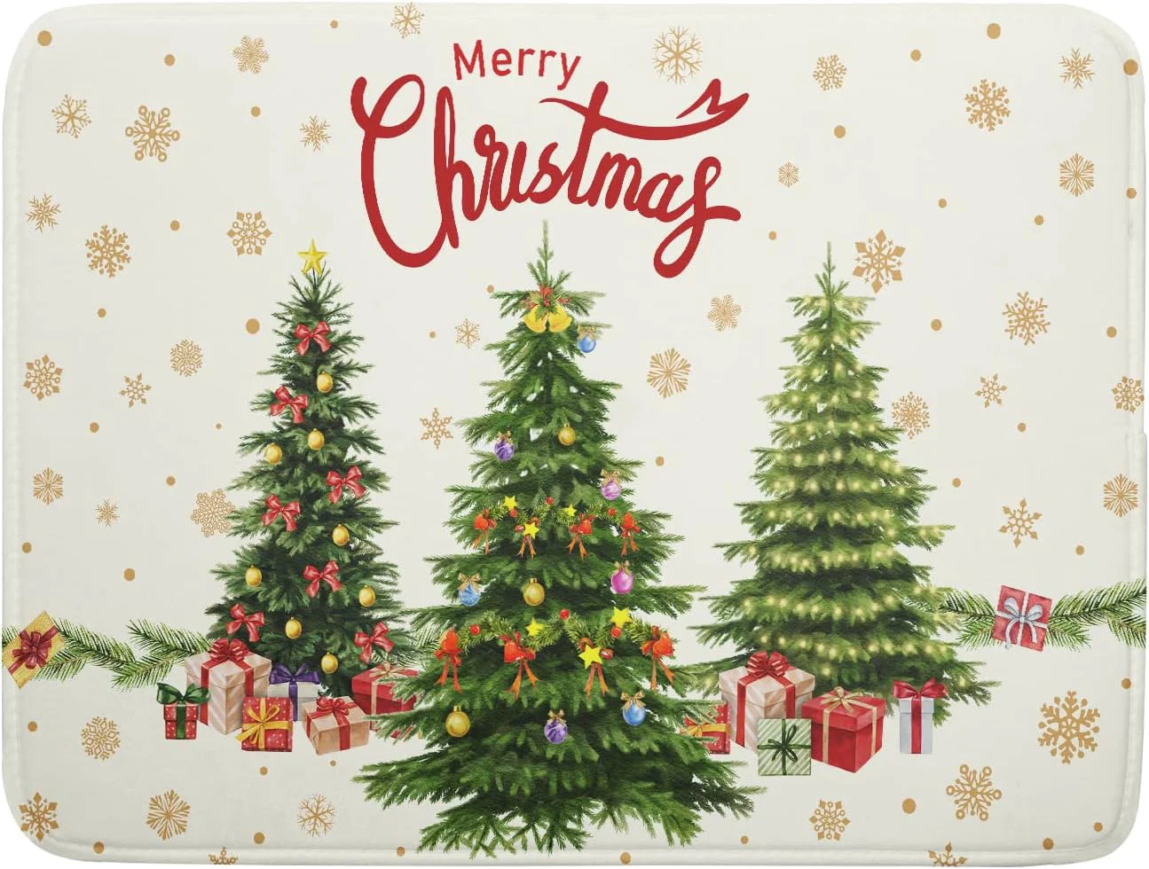 Authentic Merry Christmas Dish Drying Mats for Kitchen Counter 16×18 Inch Christmas Tree Dish Drainer Mats Dry Pad Xmas Forest Drying Mat for Dish Christmas Decorations for Kitchen Countertop Tableware Decor Enhanced