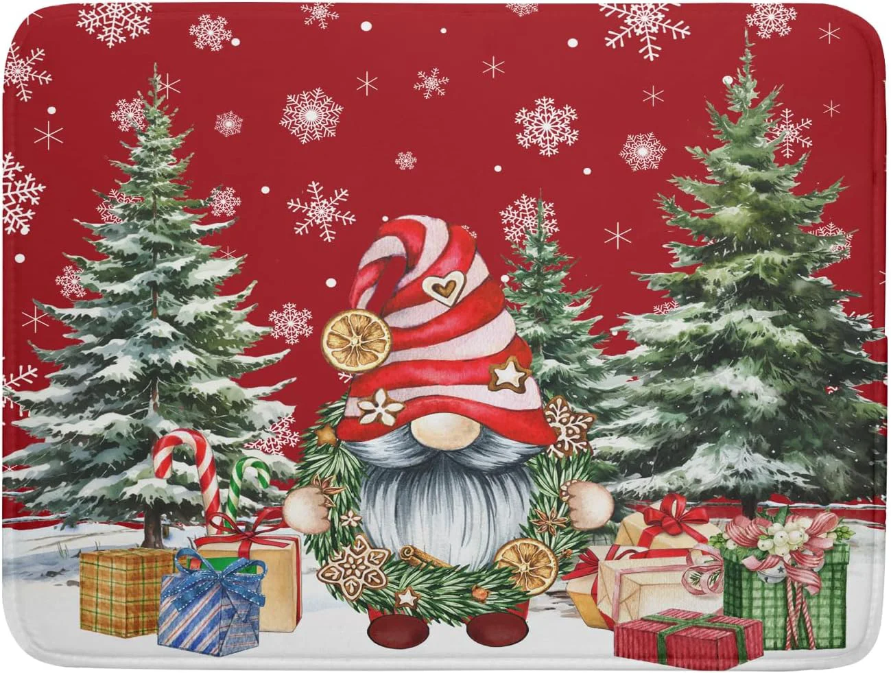 Smart Christmas Gnome Dish Drying Mats for Kitchen Counter Christmas Gnomes Snowflakes Absorbent Microfiber Dishes Drying Pad Xmas Kitchen Drying Mat Drying Rack Mat Kitchen Accessories 16 x18 Smooth