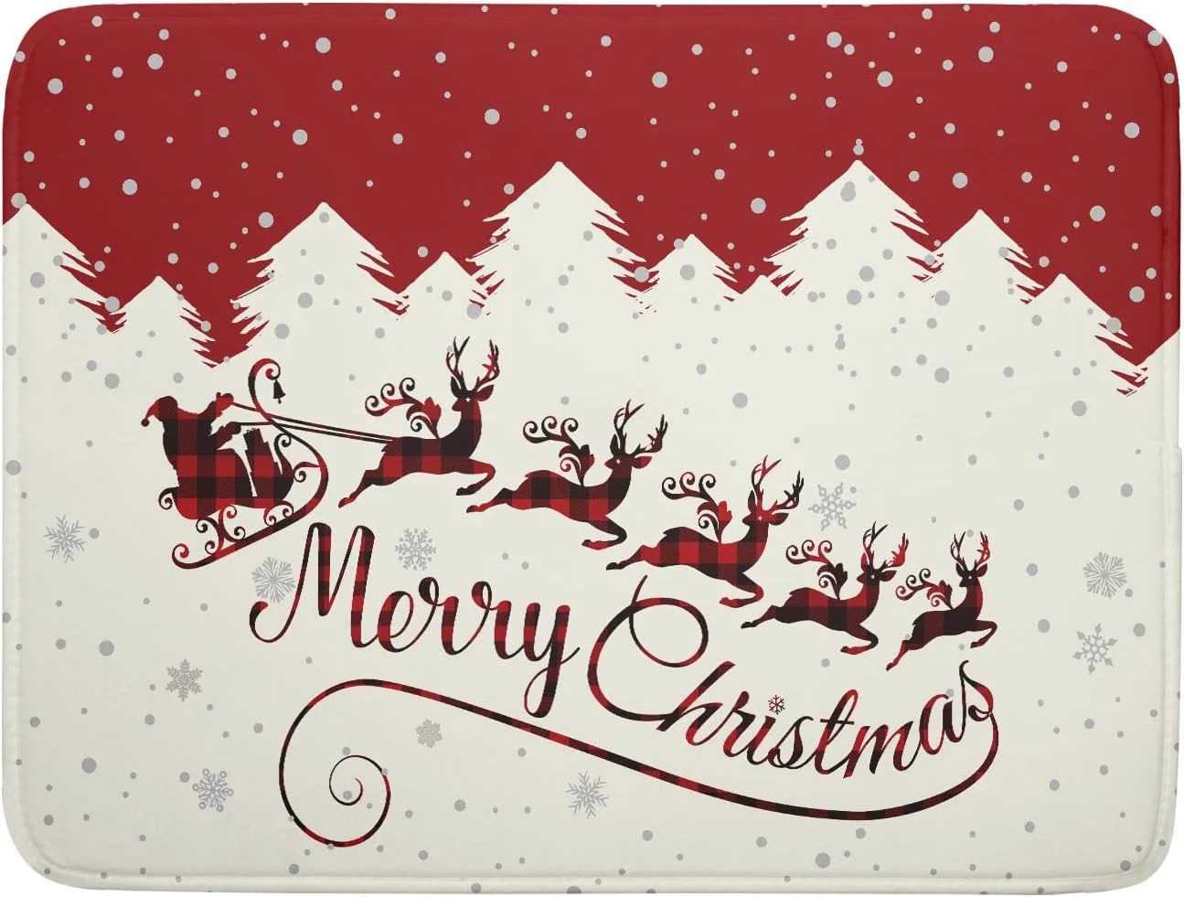 Classic Christmas Moose Dish Drying Mat 18×24 for Winter Santa Claus Kitchen Counter Decor Absorbent Reversible Microfiber Deers Animal Dishes Pad Dish Drainer Rack Mats Kitchen Accessories Original