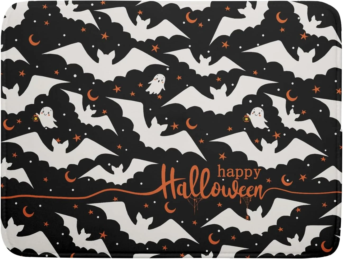 Exclusive Halloween Drying Mats for Kitchen Counter 18 x24 Happy Halloween Spooky Bat Dishes Pad Microfiber Absorbent Fast Dry Dish Draining Mats Halloween Kitchen Decor Table Protector for Bar Countertop Secure