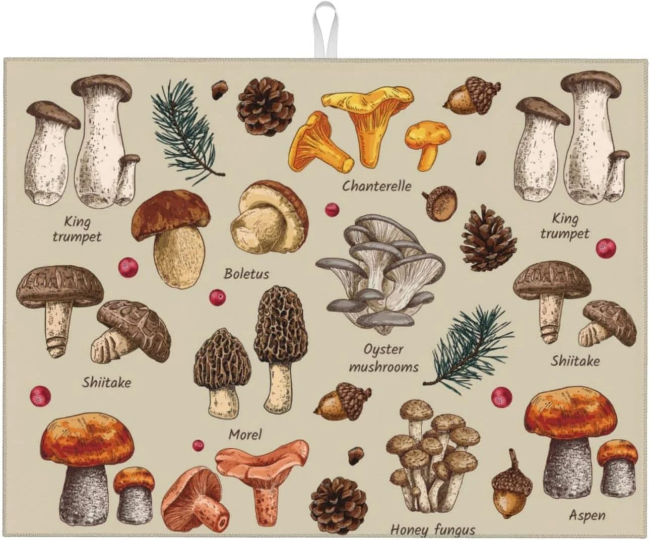 Official Mushroom Dish Drying Mats For Kitchen Counter XL Microfiber Kitchen Drying Mat Large Draining Pad Absorbent Quick Drying Dish Mat 18×24 Inch User-Friendly