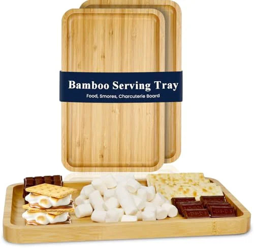 Long-Lasting Bamboo Serving Tray 2 Count Crafted