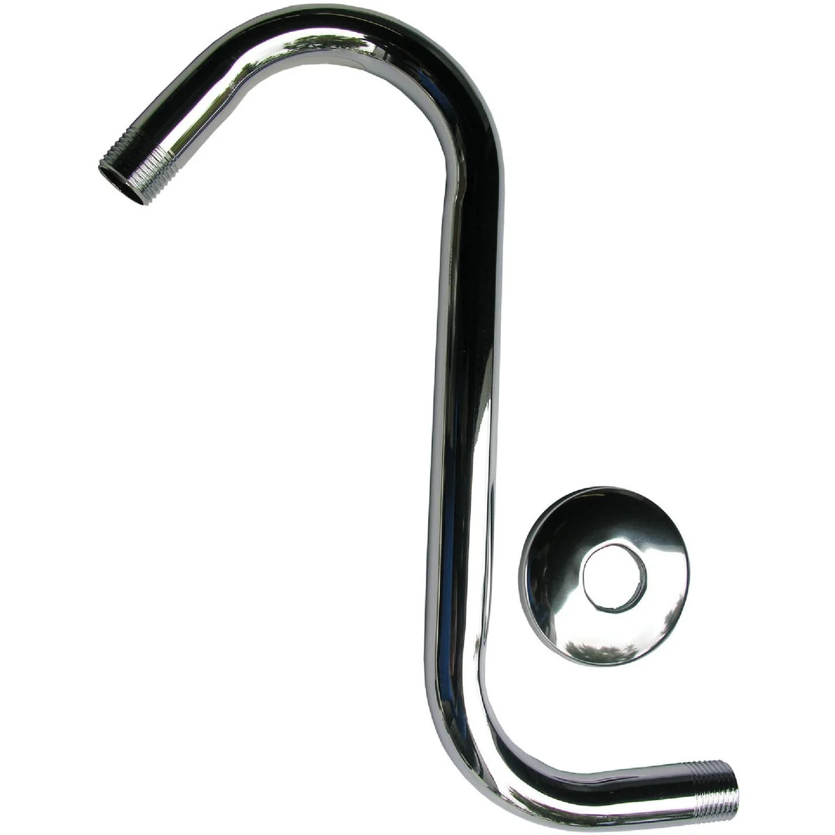 Professional Lasco 10 In. Chrome S-Type Shower Arm and Flange Detailed