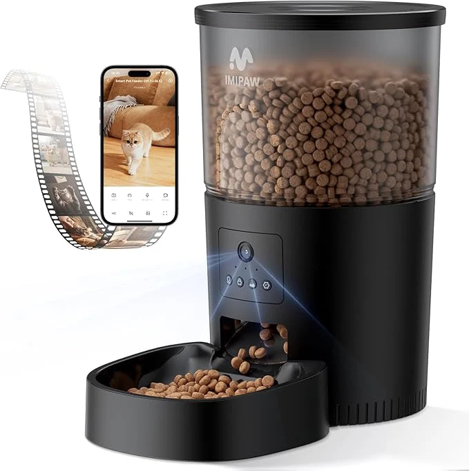 Proven IMIPAW Automatic Cat Feeder with Camera – AI Pet Recognition Recording Night Vision 5G WiFi APP Remote Control Two-Way Audio Desiccant Bag Timed Programmable Food Dispenser for Small PetsAbout ThisOverview Outstanding