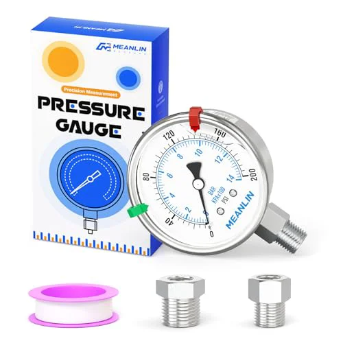 Reliable 0 200Psi Stainless Steel Liquid Filled Pressure Gauge 2.5 FACE DIAL 1 Easy-to-Use