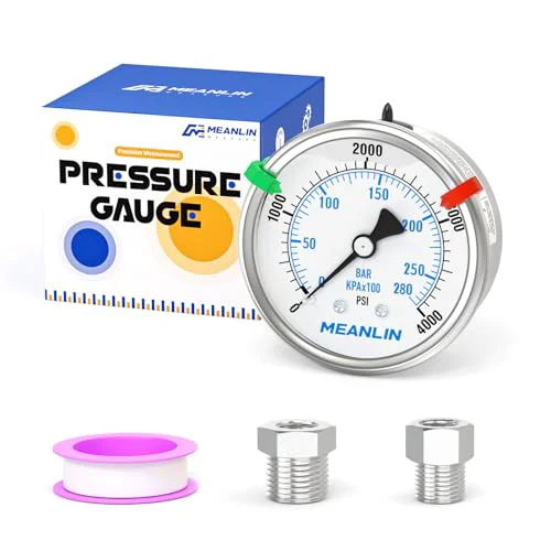 Prestigious 0 4000Psi Stainless Steel Liquid Filled Pressure Gauge 2.5 FACE DIAL 1 Carefully Designed