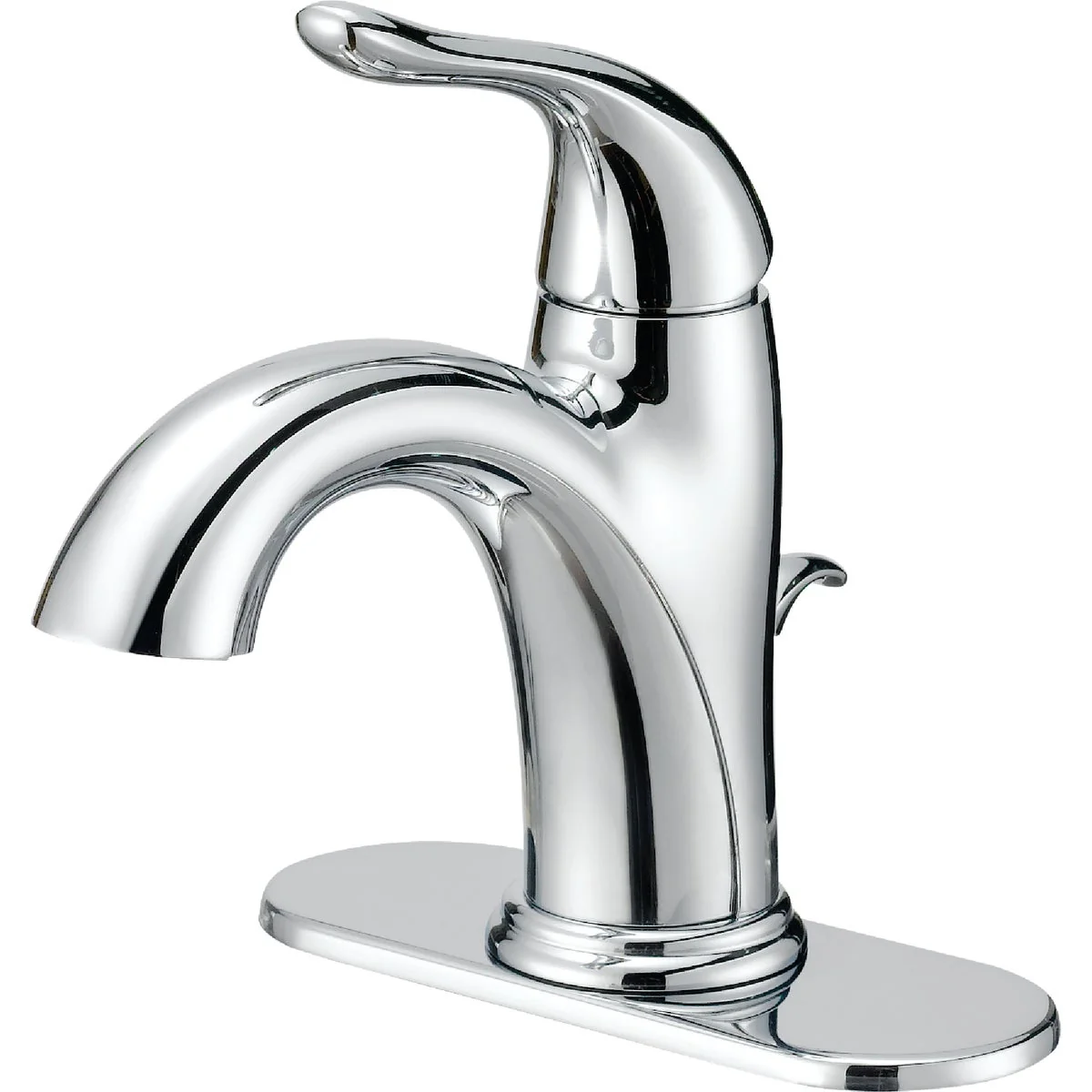 Durable Home Impressions Chrome 1-Handle Lever 4 In. Centerset Bathroom Faucet with Pop-Up Flexible