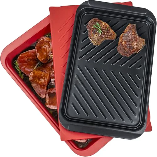 Casual Grilling Prep and Serving Tray with Lid Top-Quality