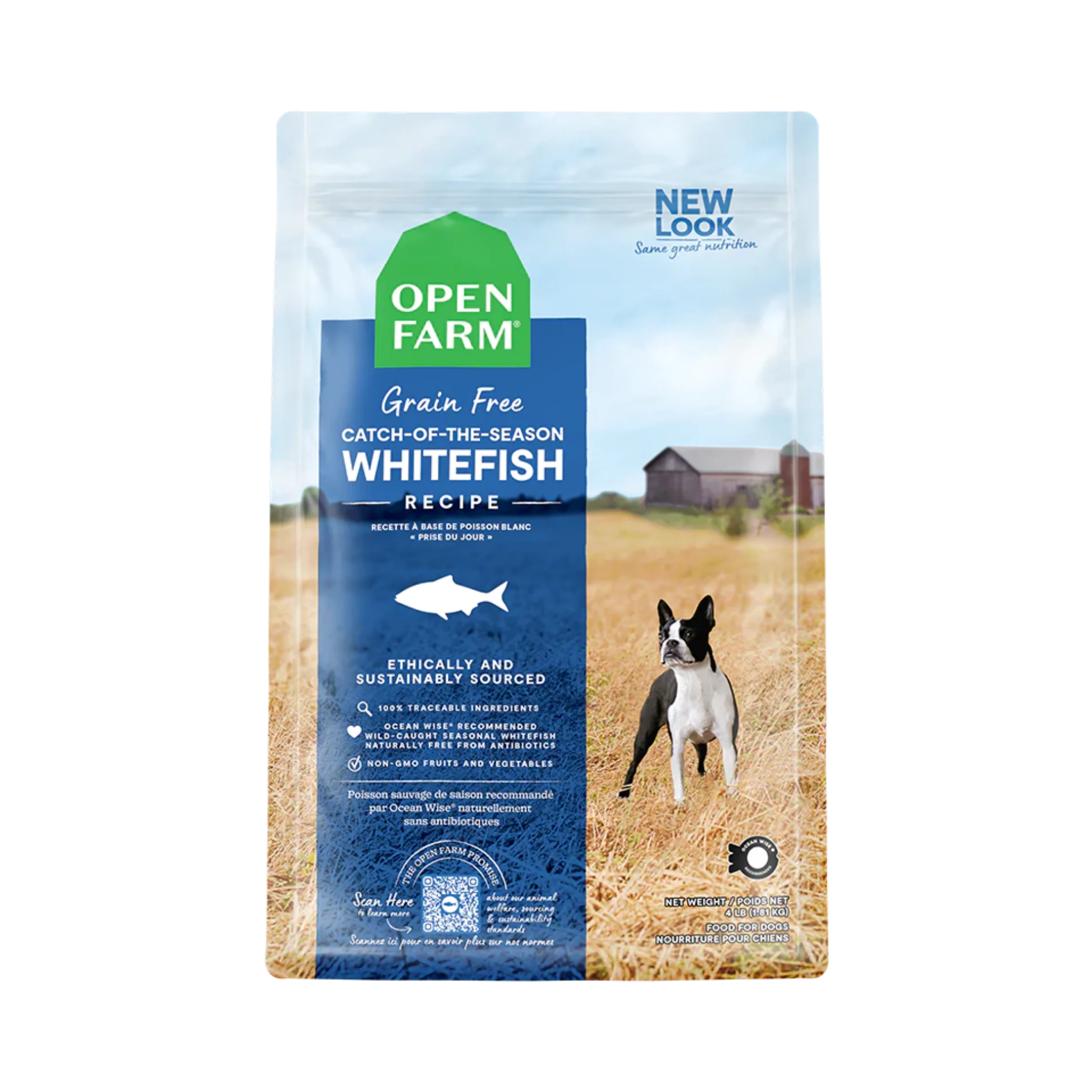 Safe Open Farm Catch-of-the-Season Whitefish Grain- Dry Dog Food Environmentally Friendly