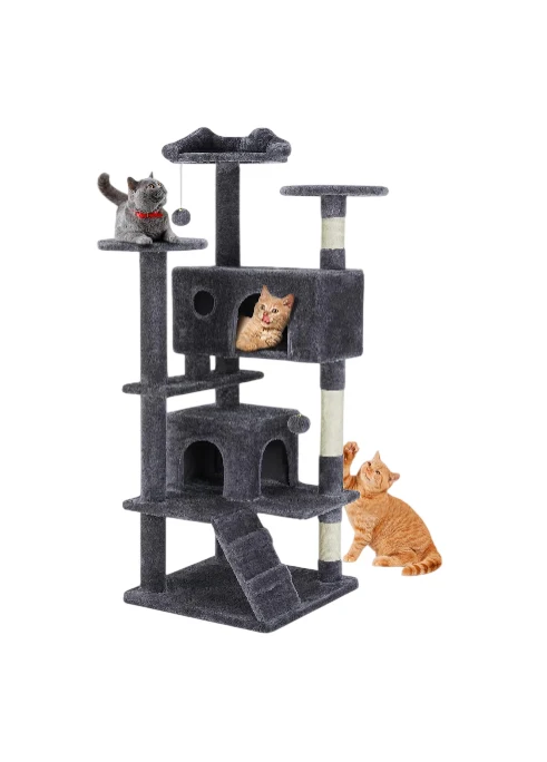 Classic 54 Inch Cat Tree Tower Multi-Level with Cat Scratching Post Indoor C Soft