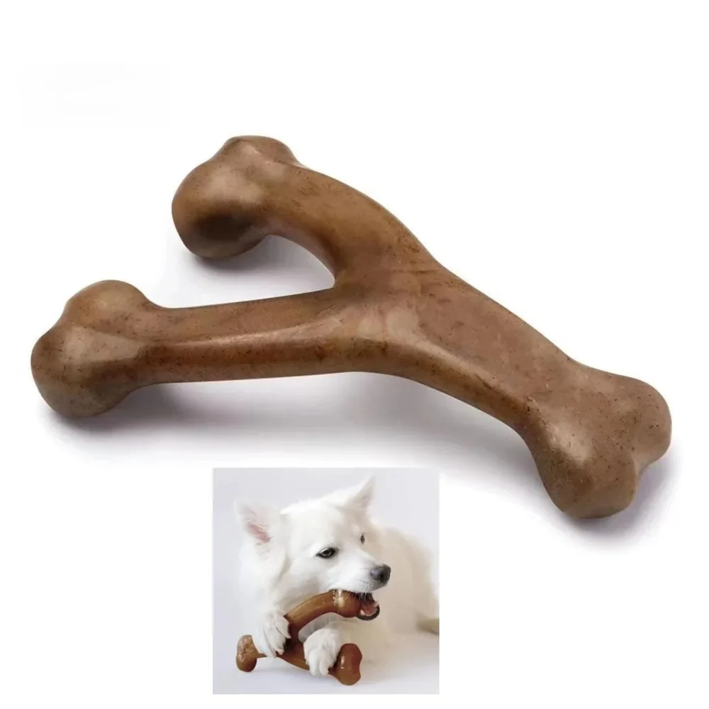 Safe Durable Bone Dog Chew Toy for Aggressive Chewers Bacon Flavored N World-Class