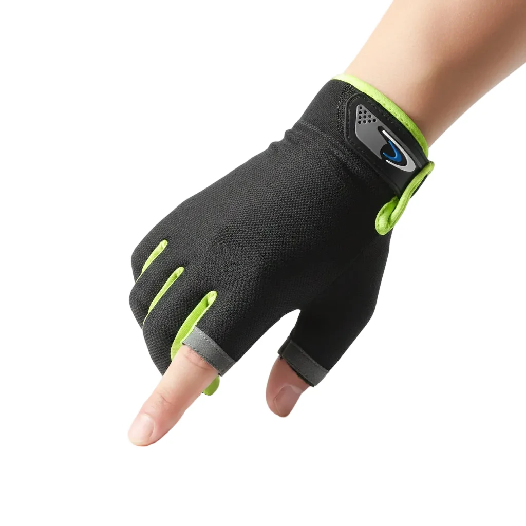 Modern Summer Fishing Gloves For Men And Women Two Finger Cut Touchscreen Anti Slip Sun Proof Breathable Cycling Fitness Unique