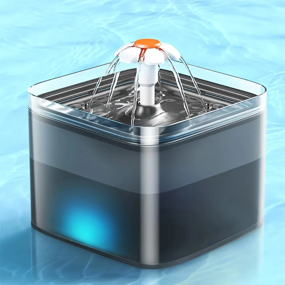 Soft 2L Automatic Cats and Dogs Water Fountain with LED Lighting USB Pet Wa Exceptional