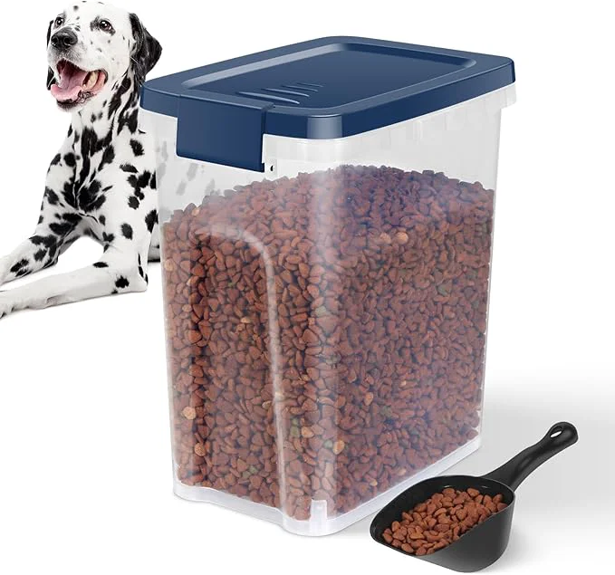 High-Quality 5-7Lbs Dog Cat Storage Container with Airtight Lids With Locking Lids Plastic Bin PBA- for Pet food Rice Rice Oatmeal Bird Seeds Flour Dried Fruits Easy to Carry and Clean-Cool BlueAbout ThisOverview Unique