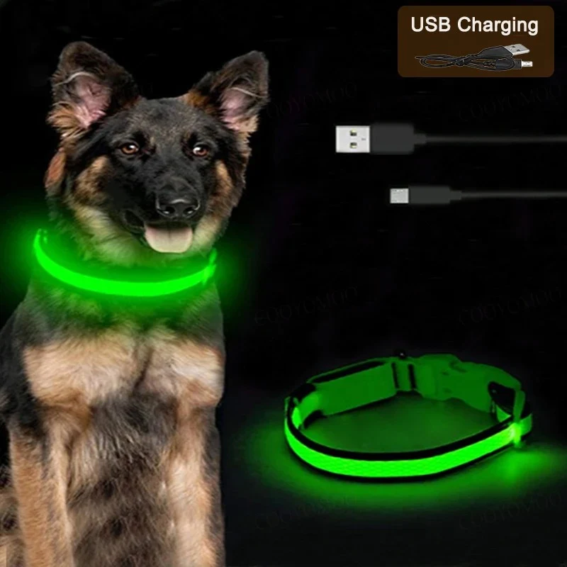 Powerful 3 Modes Dog Luminous Charge Collar Led Usb Cat Dogs Collars Detachable Smooth