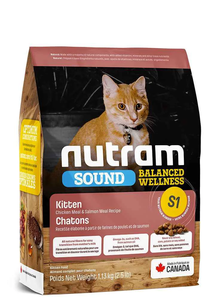 Sophisticated Nutram S1 Sound Balanced Wellness – Holistic Growth for Kittens Crafted