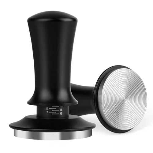 Solid 51mm Spring Loaded Depth Adjustable Espresso Tamper for Portafilter Recyclable