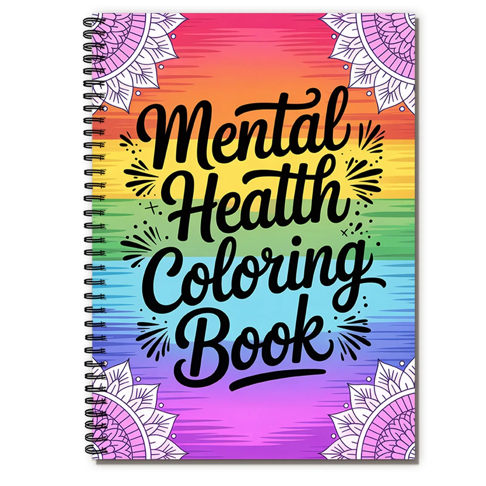 Smooth 1PC 30-Page Mental Health Coloring Book Exquisite Floral Patterns Inspirational Quotes Stress Relief Fast