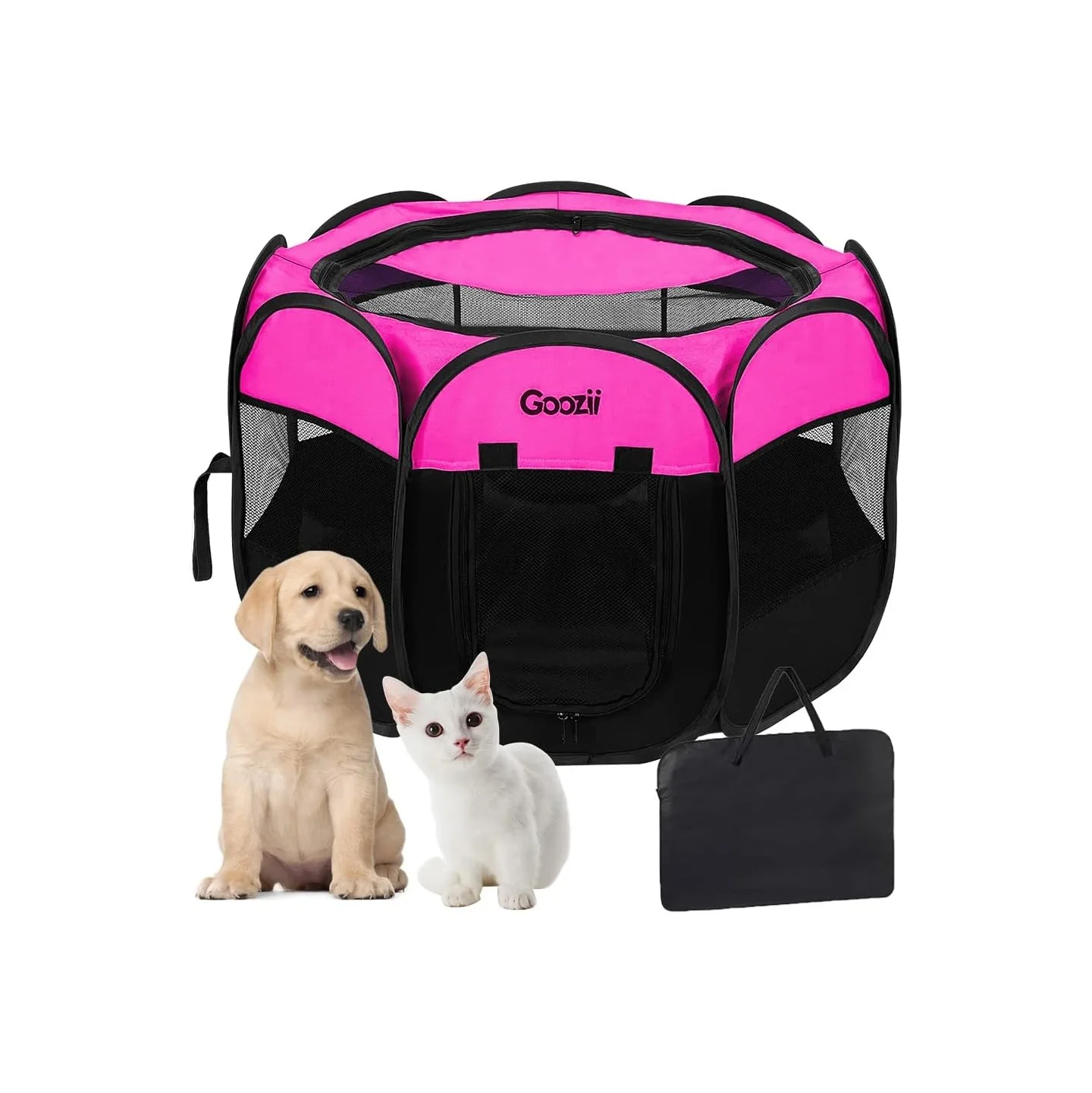 Elite 【Spacious Comfort】 This dog playpen keeps your pet stay in this pet playpen secure spacious interior give more fun for your pet. Size is 29 29 17 inches great for small animals up to 10 LB. There are 1 inch error range because of technical issue. The goozii pet playpen is also a i present as christmas gifts for dog cat lovers. Modern