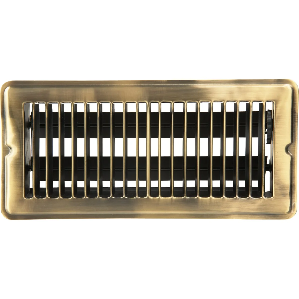 Detailed Home Impressions 4 In. x 10 In. Antique Brass Steel Floor Register Prestigious