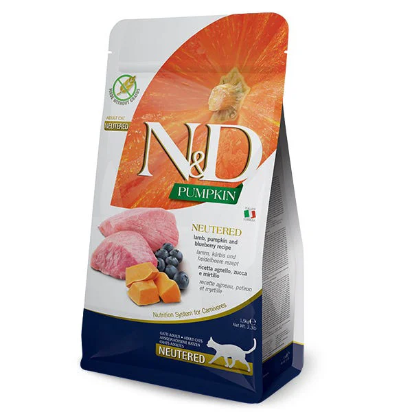 Official Farmina N D Pumpkin Lamb Blueberry Neutered Cat Food Farmina N D Pumpkin Lamb Blueberry Neutered Cat Food Effective